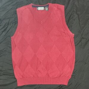 Oscar de la Renta V-Neck Red Sweater Vest
